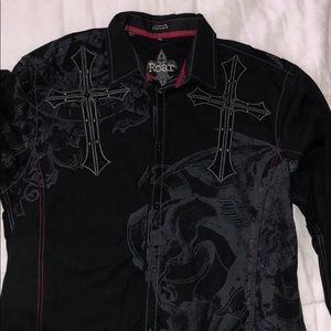 Roar button down dress shirt “Positivity”!